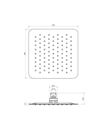ULTRA SLIMLINE deszczownica, 20 x 20 cm, chrom połysk