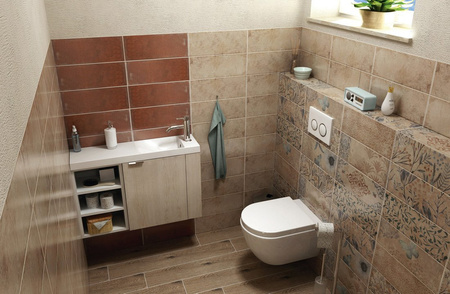 LATUS VI szafka umywalkowa 50x50x22 cm, prawa, dąb Alabama