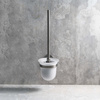 X-ROUND GUN METAL wisząca szczotka do WC, szkło mleczne, gun metal