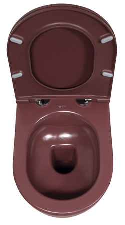 INFINITY miska WC wisząca, Rimless, 36,5x53cm, maroon red mat