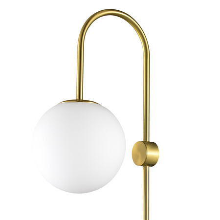 Lampa ścienna DANTE 78 cm - kinkiet złoty z białym kloszem