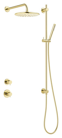 Silhouet DR1 - Podtynkowy termostatyczny zestaw prysznicowy polerowany mosiądz pvd