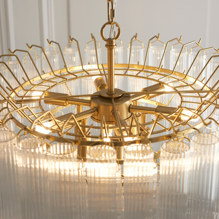 Toulouse 12 Pendant Light Clear Ribbed Glass