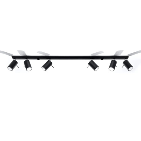 Plafon RING 6L czarny