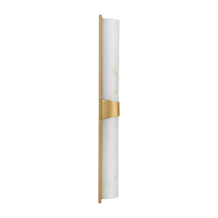 Lampa ścienna MURO LED 66 cm - biały alabaster, złote detale