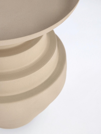 BIZZOTTO Stolik kawowy AMBA 35,5 cm – beżowy, stal malowana, nowoczesny design