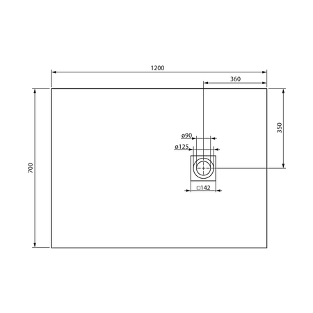 MITIA brodzik prysznicowy, prostokąt 120x70cm, szary