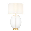 Kelda Oval Table Lamp Satin Brass Vintage White