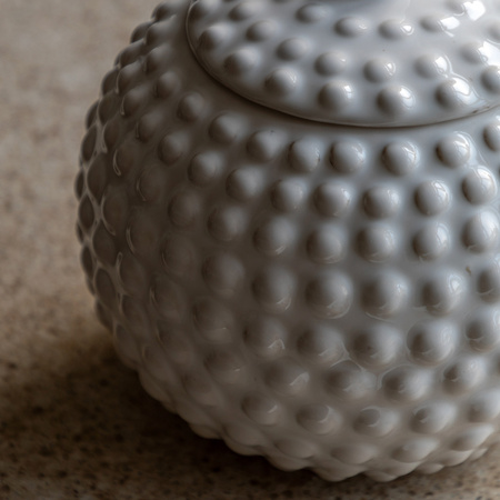 Alba Beaded Trinket Jar White 205x205x185mm