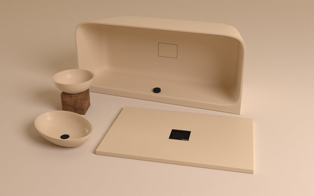 SKYLLA wanna wolnostojąca przyścienna 170x75x60cm, kompozyt, beż mat