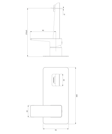 PARMA bateria umywalkowa podtynkowa, grafit szczotkowany