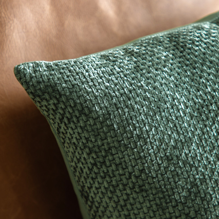 Basketweave Chenille Cushion Olive 2pk 450x450mm