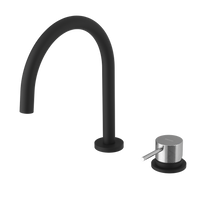 ULTRASAN dwuelementowa bateria umywalkowa bez odpływu, czarny mat/chrom