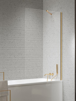 NZ4 Parawan nawannowy NESTA GOLD BRUSHED stały U 50x140 szkło czyste 8mm Active Shield 2.0