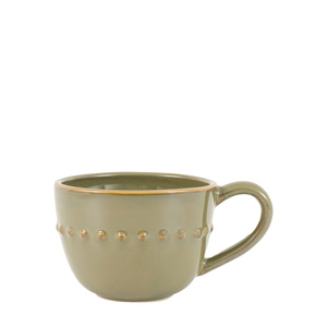 Organic Beaded Mug Olive (4pk) 145x110x80mm