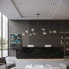 Lampa wisząca MODERN ORCHID-9 bursztynowo czarna 150 cm