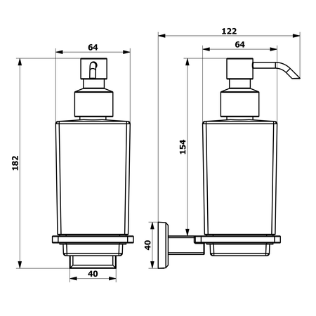 COLORADO dozownik do mydła 230 ml, szkło mleczne, chrom