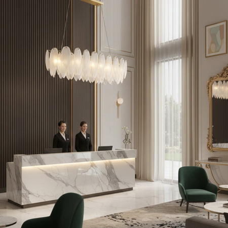 Lampa wisząca PIUMA LONG 100 cm – biała, oprawa sufitowa