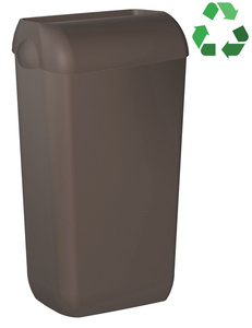 ECOLORED ścienny kosz na śmieci z pokrywą 23l, ABS, brązowy