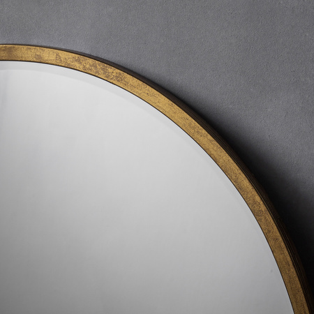 Higgins Okrągłe lustro w kolorze antycznego złota 800 x 800 mm