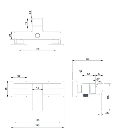 SLIDE bateria prysznicowa, chrom połysk