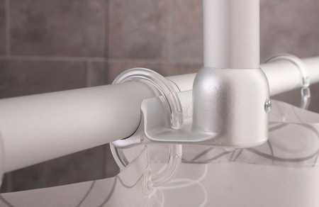 Podpórka drążka prysznicowego narożnego, biała