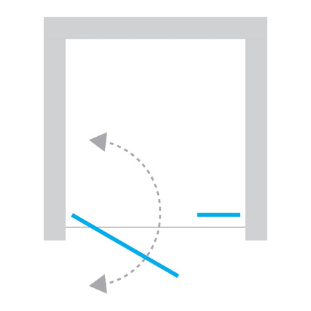 Drzwi wnękowe NEW SOLEO GUNMETAL BRUSHED 1D U 110x195 szkło czyste 6mm Active Shield 2.0