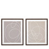 Obraz w ramie „Continuation” – naturalny, 50 × 3 × 60 cm, zestaw 2 szt.