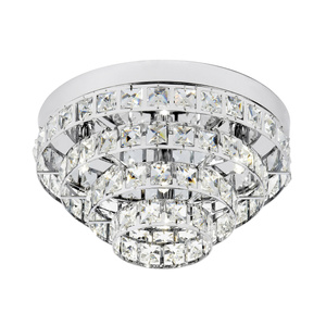 Lampa sufitowa Motown – chrom / kryształ, 30 × 30 × 16,5 cm