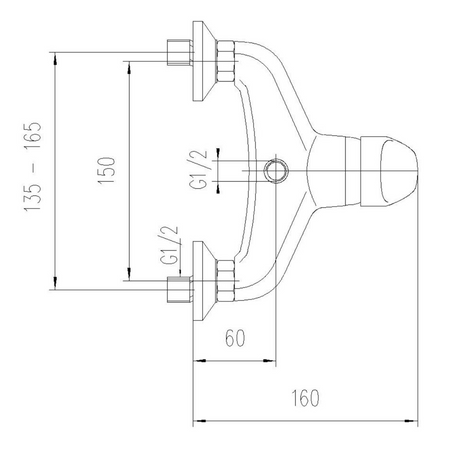 KASIOPEA bateria prysznicowa ścienna, chrom