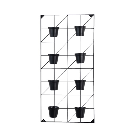 Doniczki ścienne Carlos x8 czarne 600 x 150 x 1200 mm