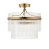 Lampa sufitowa Marietta – 3-punktowa, antyczny mosiądz / przezroczysty, 40 × 40 × 39,5 cm