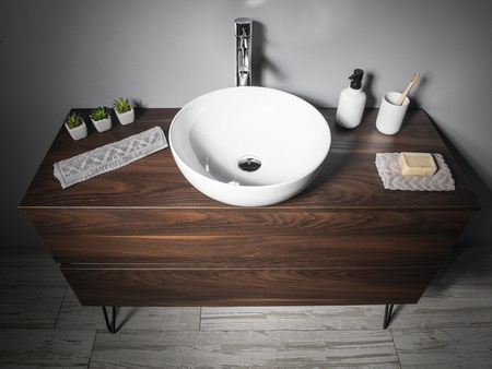 RONDANE umywalka ceramiczna nablatowa, średnica 41cm, biały