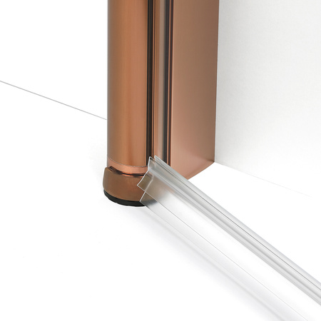NZ2 Drzwi wnękowe NEW SOLEO COPPER BRUSHED 1D U 80x195 szkło czyste 6mm Active Shield 2.0 - z elementem stałym