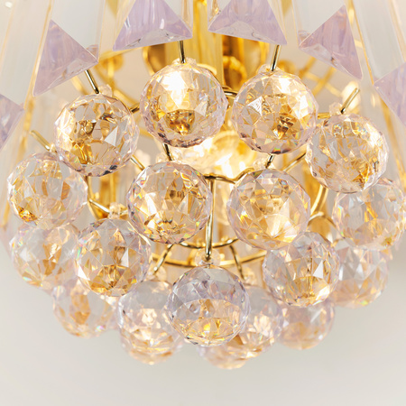 Lampa sufitowa Fargo – mosiądz / przezroczysty, 23 × 23 × 28 cm