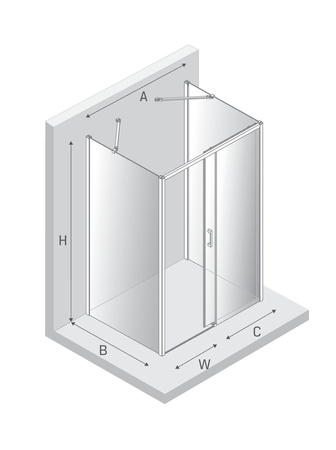 NZ4 Kabina prysznicowa PRIME GUNMETAL BRUSHED 1D prostokątna przyścienna P 130x80x200 szkło czyste 6mm Active Shield 2.0