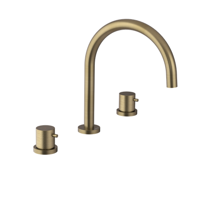 ULTRASAN trzyelementowa bateria umywalkowa bez odpływu, złoto mat