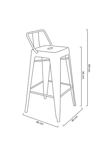 Krzesło barowe TOWER BACK 66 (Paris) czarne
