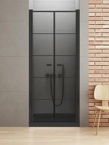 DRZWI WNĘKOWE NEW SOLEO BLACK  U 80x195 KRATKA - CZYSTE 6mm ACTIVE SHIELD