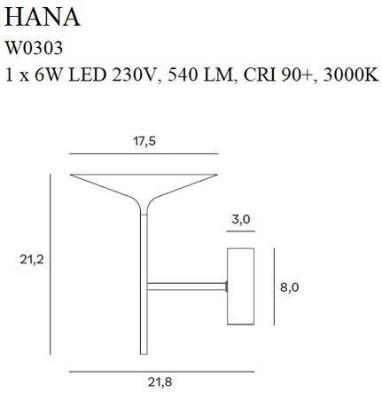 MAXLIGHT W0303 KINKIET HANA