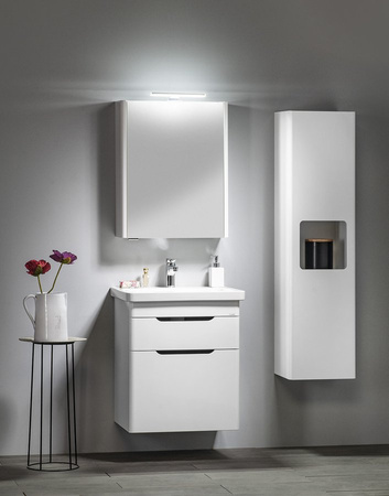 LUCIE szafka z lustrem z oświetleniem LED, 55x70x17cm, biała