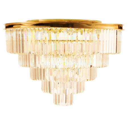 Plafon sufitowy SPLENDORE 80 cm - złoty, kryształowy glamour