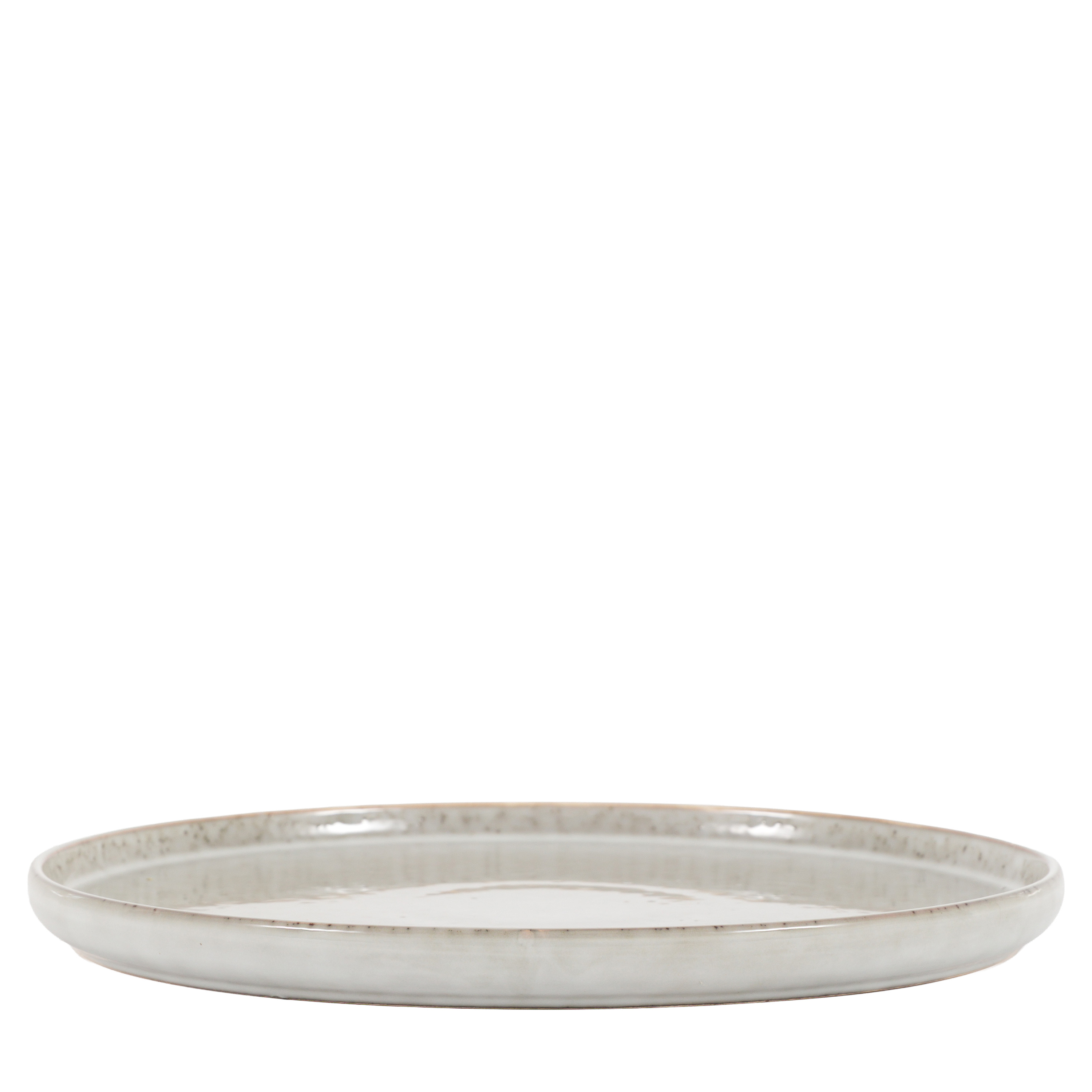 Talerz obiadowy Reactive Glaze – jasnoszary, 27 × 27 × 3 cm, zestaw 4 szt.