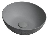 FORMIGO umywalka betonowa nablatowa, średnica 39cm, szary mat