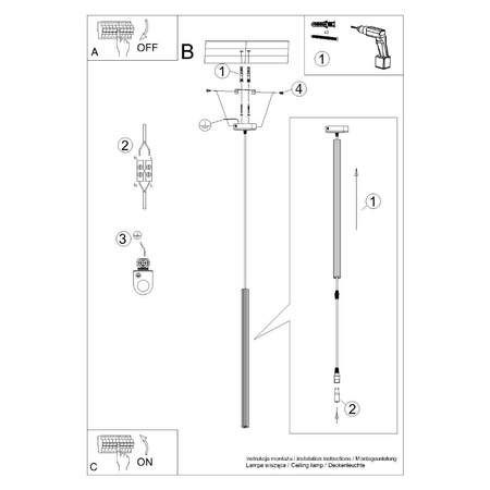 Lampa wisząca ARCHE 1 czarna