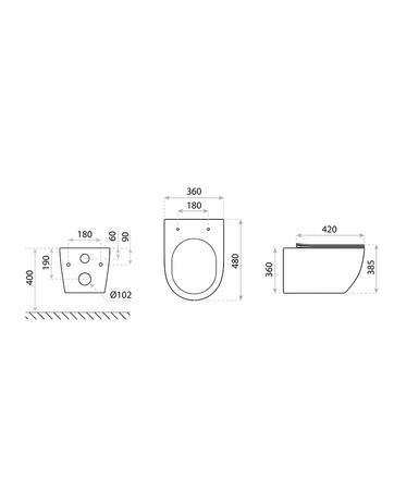 Miska wisząca z deską WC Cliper 2.0