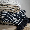 Merton Knitted Tassel Throw Black 1300 x 1700 mm