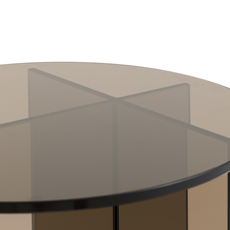 Parioli Glass Side Table Charcoal 450x450x460mm