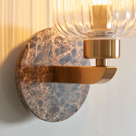 Travi Ribbed Wall Light Drk Brown Emperador Marble