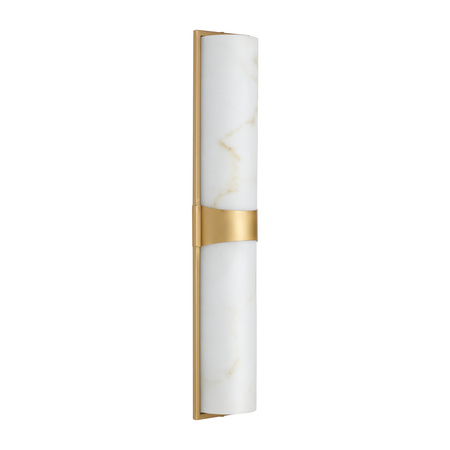 Lampa ścienna MURO LED 66 cm - biały alabaster, złote detale